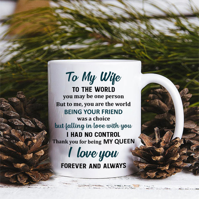 Family Old Couple To My Wife You Are The World Skin Custom Mug, Couple Gift, Anniversary Gift, Memorial Gift, Grandparents Day Gifts