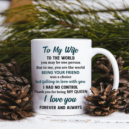 Family Old Couple To My Wife You Are The World Skin Custom Mug, Couple Gift, Anniversary Gift, Memorial Gift, Grandparents Day Gifts