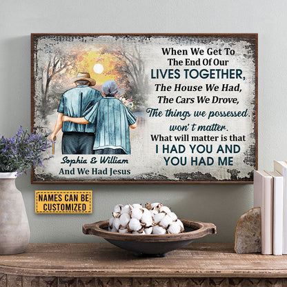 Family Old Couple Jesus When We Get Custom Poster, Couple Gift, Anniversary Gift, Memorial Gift, Wall Art, Grandparents Day Gifts