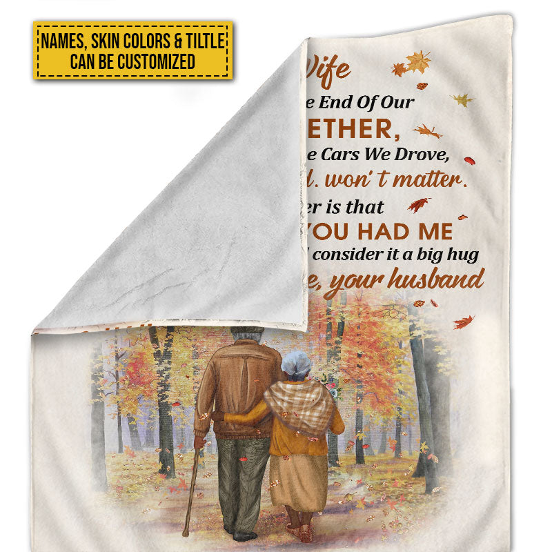 Family Old Couple When We Get Custom Color Skin Custom Blanket, Personalized Fall Couple Blanket, Couple Gift