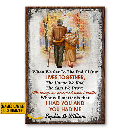 Family Old Couple When We Get Vertical Custom Poster, Personalized Fall Couple Wall Art, Couple Gift