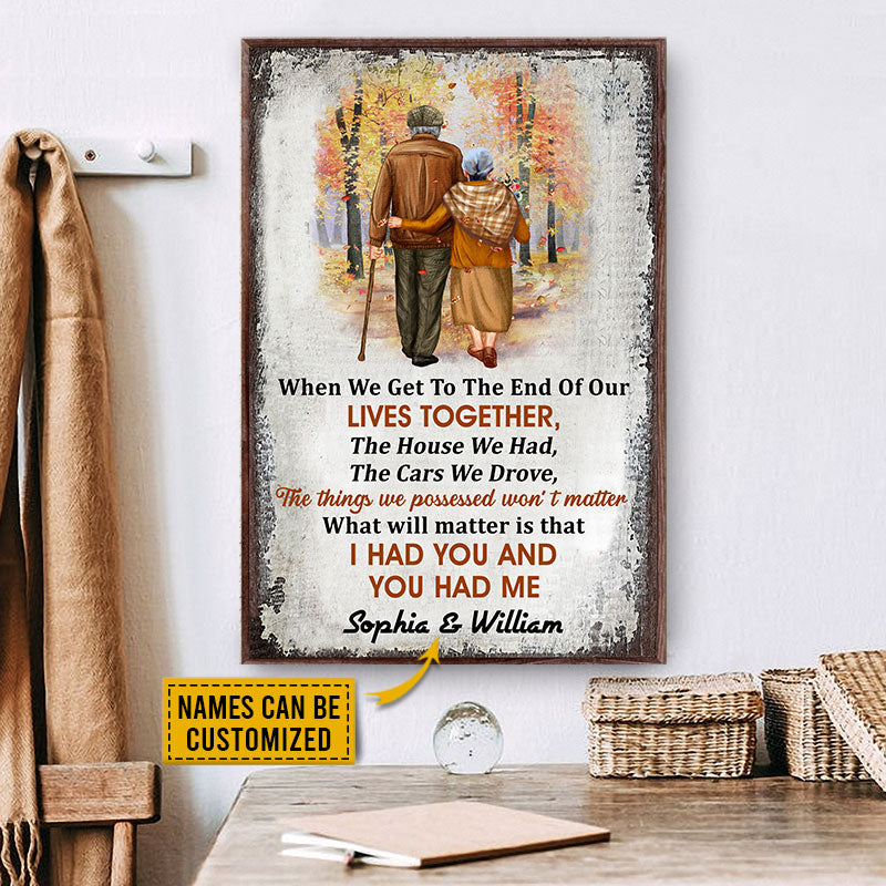 Family Old Couple When We Get Vertical Custom Poster, Personalized Fall Couple Wall Art, Couple Gift