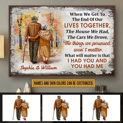 Family Old Couple When We Get Custom Color Skin Custom Poster, Personalized Fall Couple Wall Art, Couple Gift