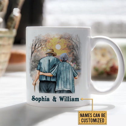 Family Old Couple To My Wife You Are The World Custom Mug, Couple Gift, Anniversary Gift, Memorial Gift, Grandparents Day Gifts