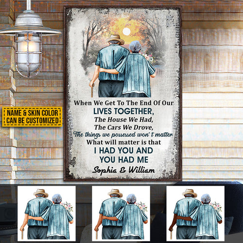 Family Old Couple Husband Wife When We Get Skin Vertical Custom Poster, Anniversary Gift, Memorial Gift, Sympathy, Wall Pictures, Wall Art, Wall Decor