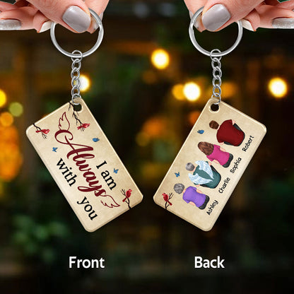 Vintage Cardinal Butterfly Family Memorial Remembrance Keepsake Personalized Acrylic Keychain