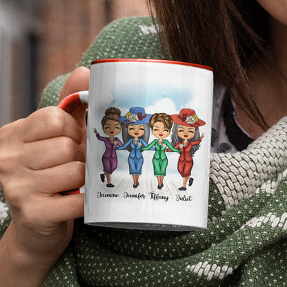 Bestie Old Bestie I Hope We're Friends Until We Die - Personalized Custom Accent Mug