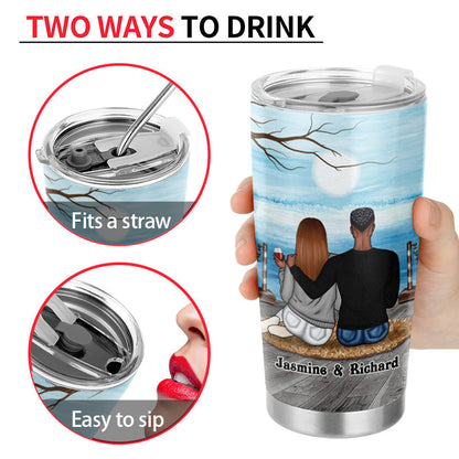 Family Couple Annoying Each Other - Personalized Custom Tumbler