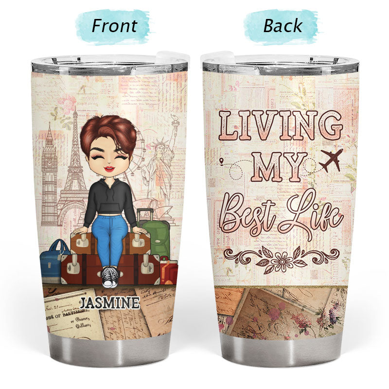 Travel Chibi Catch Flights Not Feelings - Personalized Custom Tumbler