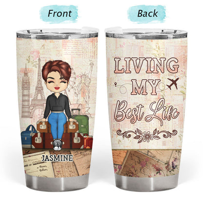 Travel Chibi Catch Flights Not Feelings - Personalized Custom Tumbler