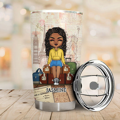 Travel Chibi Catch Flights Not Feelings - Personalized Custom Tumbler