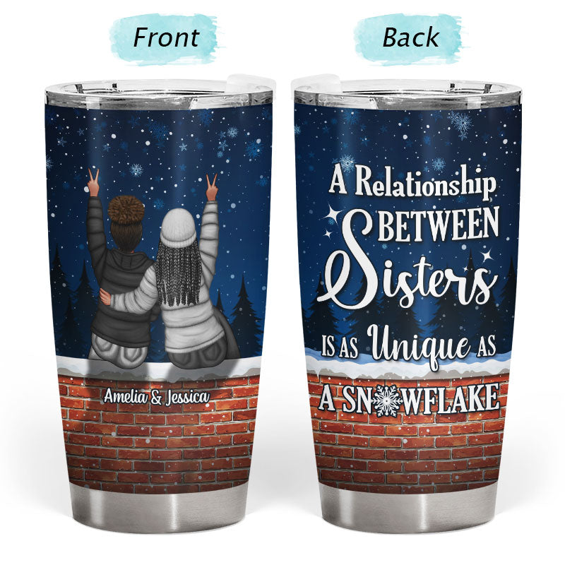 Winter As Unique As A Snowflake - Christmas Gift For Sisters - Personalized Custom Tumbler