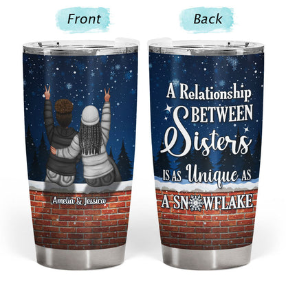 Winter As Unique As A Snowflake - Christmas Gift For Sisters - Personalized Custom Tumbler