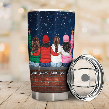 Winter As Unique As A Snowflake - Christmas Gift For Sisters - Personalized Custom Tumbler