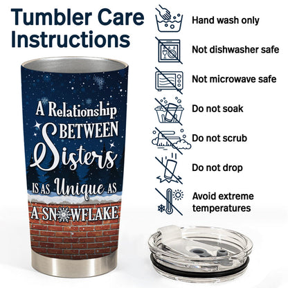 Winter As Unique As A Snowflake - Christmas Gift For Sisters - Personalized Custom Tumbler