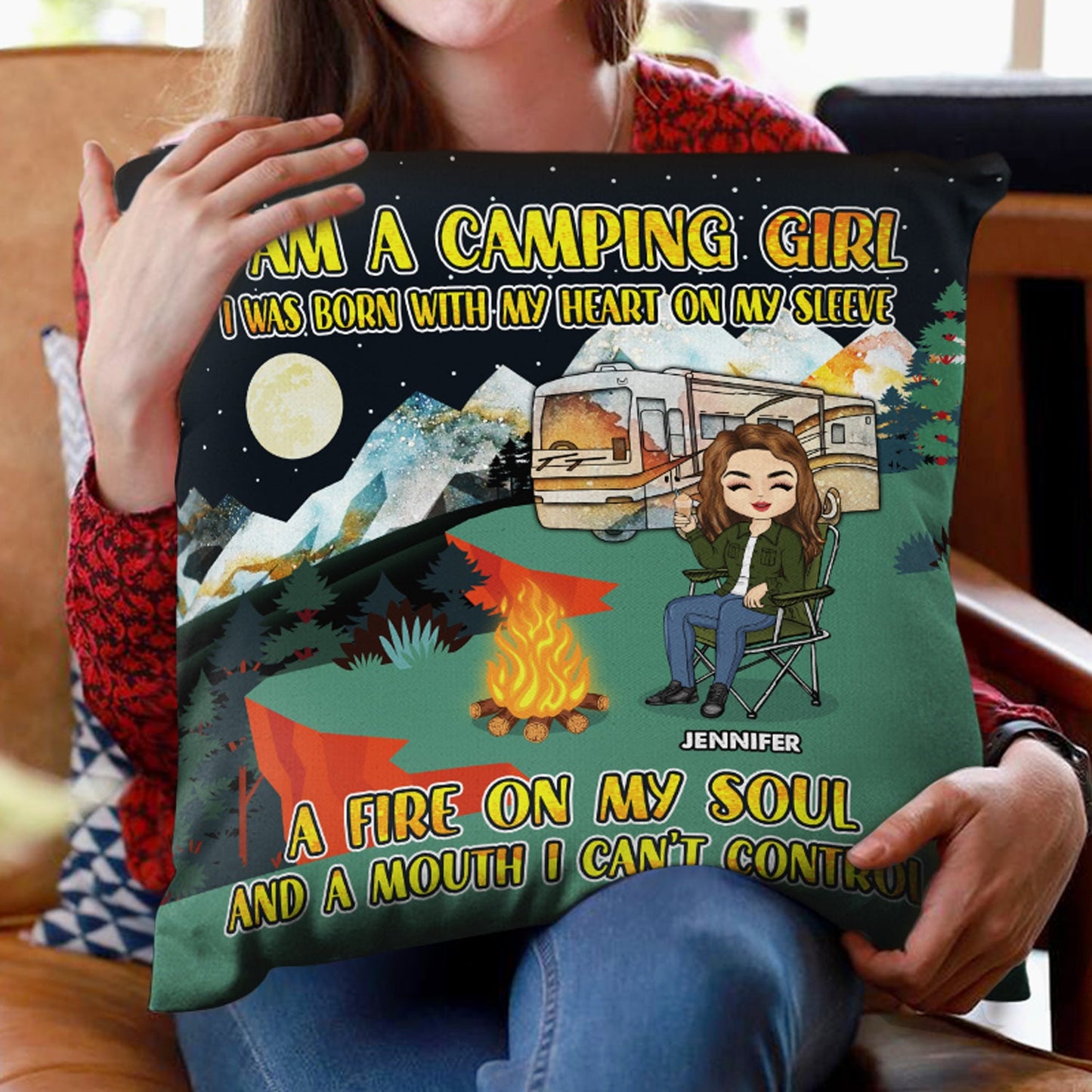 I Am A Camping Girl Boy - Personalized Custom Pillow