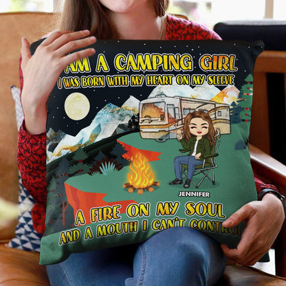 I Am A Camping Girl Boy - Personalized Custom Pillow