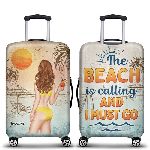 Beach Travel The Beach Is Calling - Gift For Traveling Lovers - Personalized Custom Luggage Cover