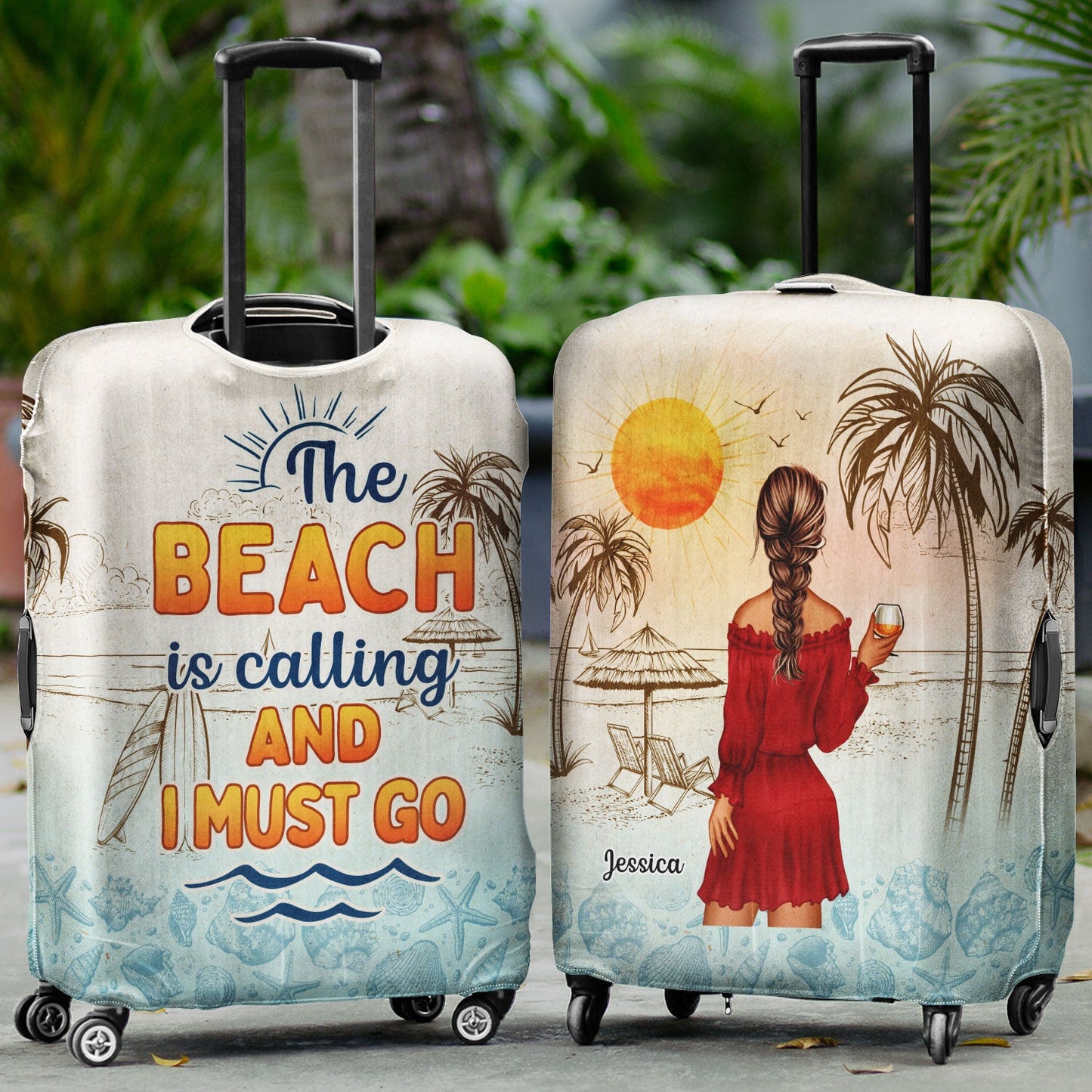Beach Travel The Beach Is Calling - Gift For Traveling Lovers - Personalized Custom Luggage Cover