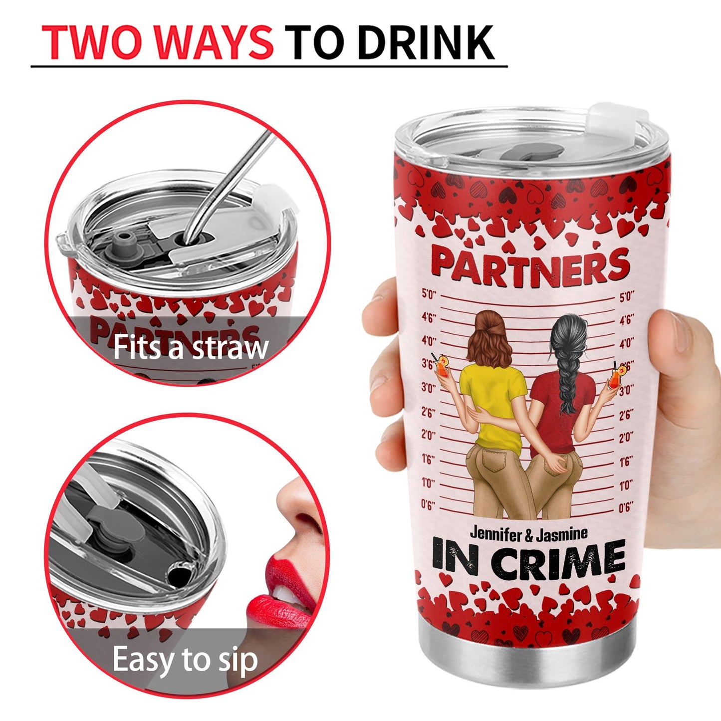 Couple Partners In Crime If It's Dirty Kinky - Gift For Couples - Personalized Custom Tumbler