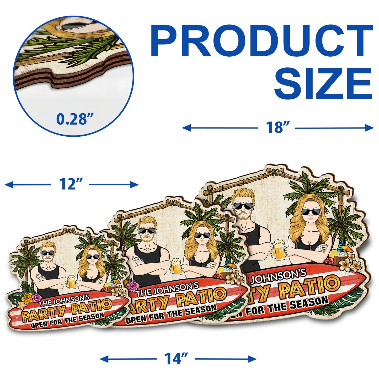 Couple Party Patio Open For The Season - Gift For Couples, Home Decor - Personalized Custom Shaped Wood Sign