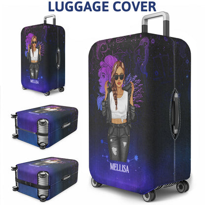 Fashion Zodiac Sign Girls Don't Wait For The Prince Traveling - Personalized Custom Luggage Cover