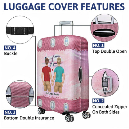 Air Travel Who You Have Beside - Gift For Couples, Best Friends - Personalized Custom Luggage Cover