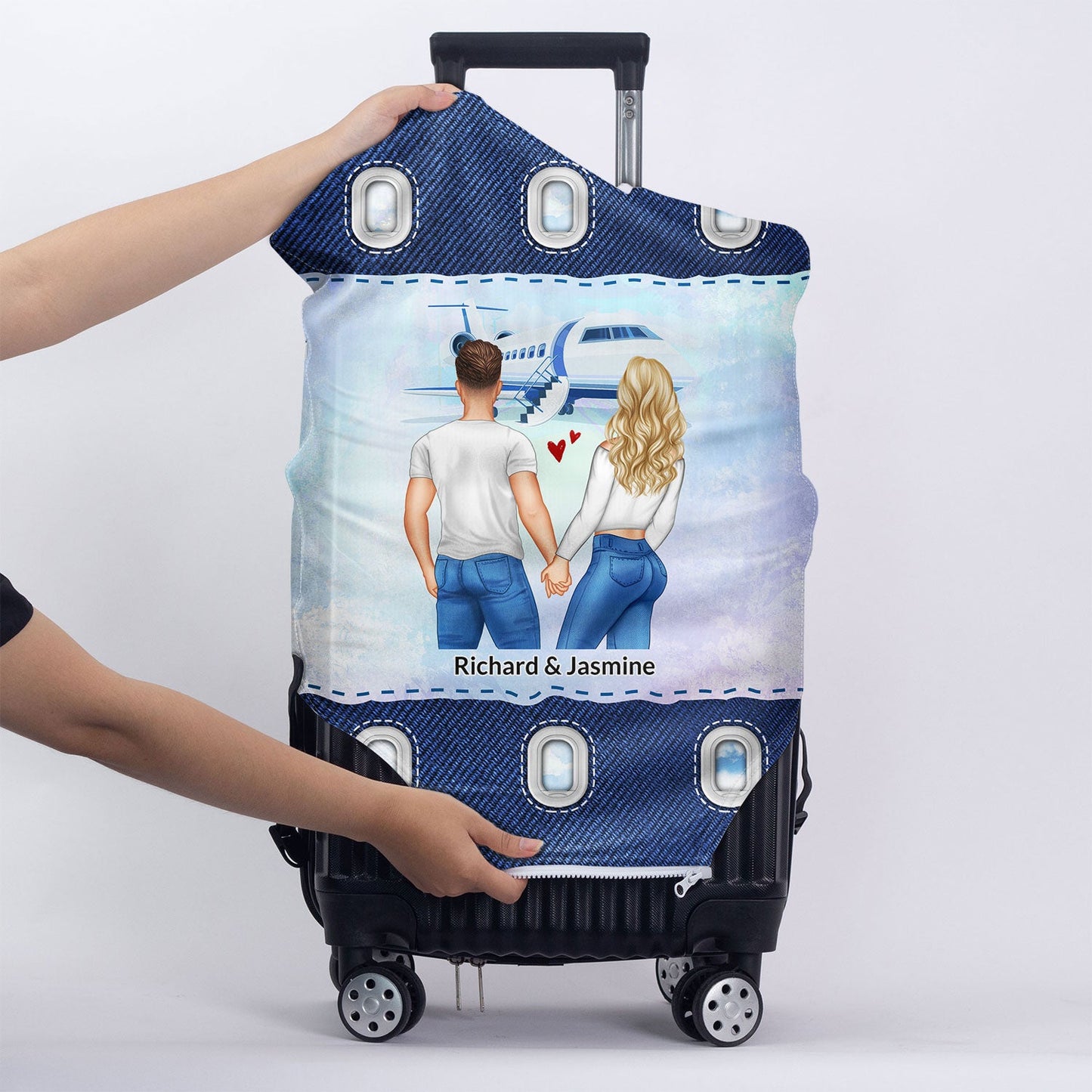 Air Travel Who You Have Beside - Gift For Couples, Best Friends - Personalized Custom Luggage Cover