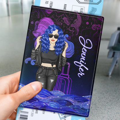 Fashion Zodiac Sign Girls My Horoscope Said To Travel - Personalized Custom Passport Cover, Passport Holder