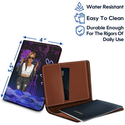 Fashion Zodiac Sign Girls My Horoscope Said To Travel - Personalized Custom Passport Cover, Passport Holder