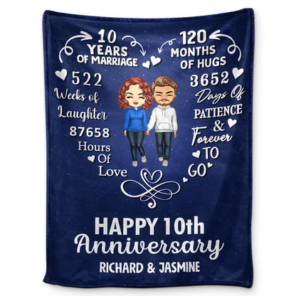 Forever To Go - Anniversary Gift For Couples - Personalized Fleece Blanket