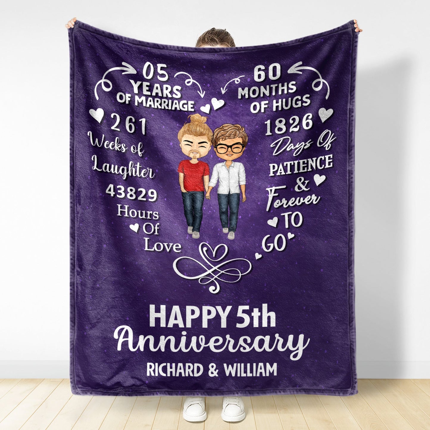 Forever To Go - Anniversary Gift For Couples - Personalized Fleece Blanket