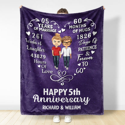 Forever To Go - Anniversary Gift For Couples - Personalized Fleece Blanket