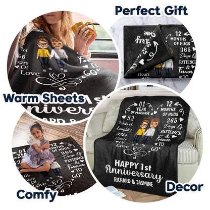 Forever To Go - Anniversary Gift For Couples - Personalized Fleece Blanket