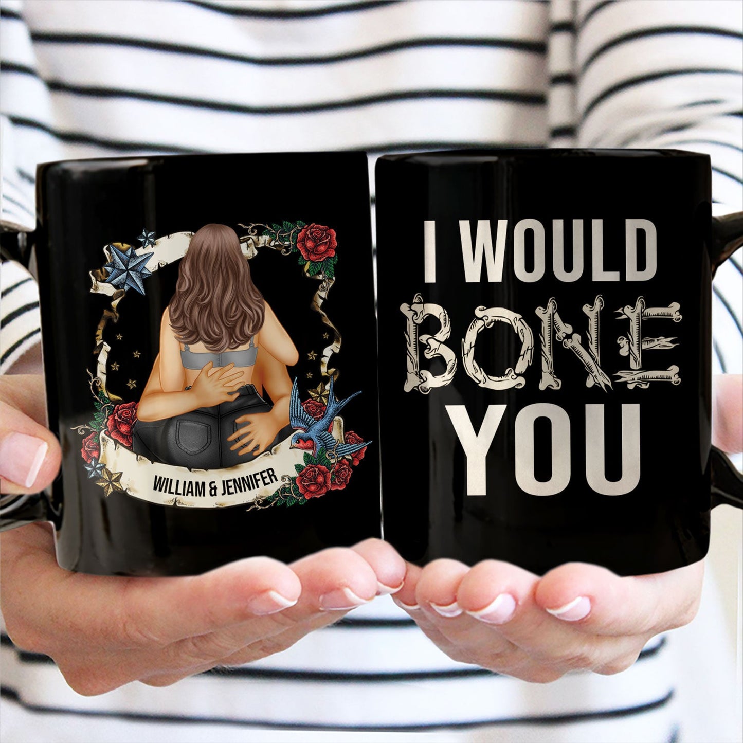 I Would Bone You - Gift For Couples - Personalized Black Mug