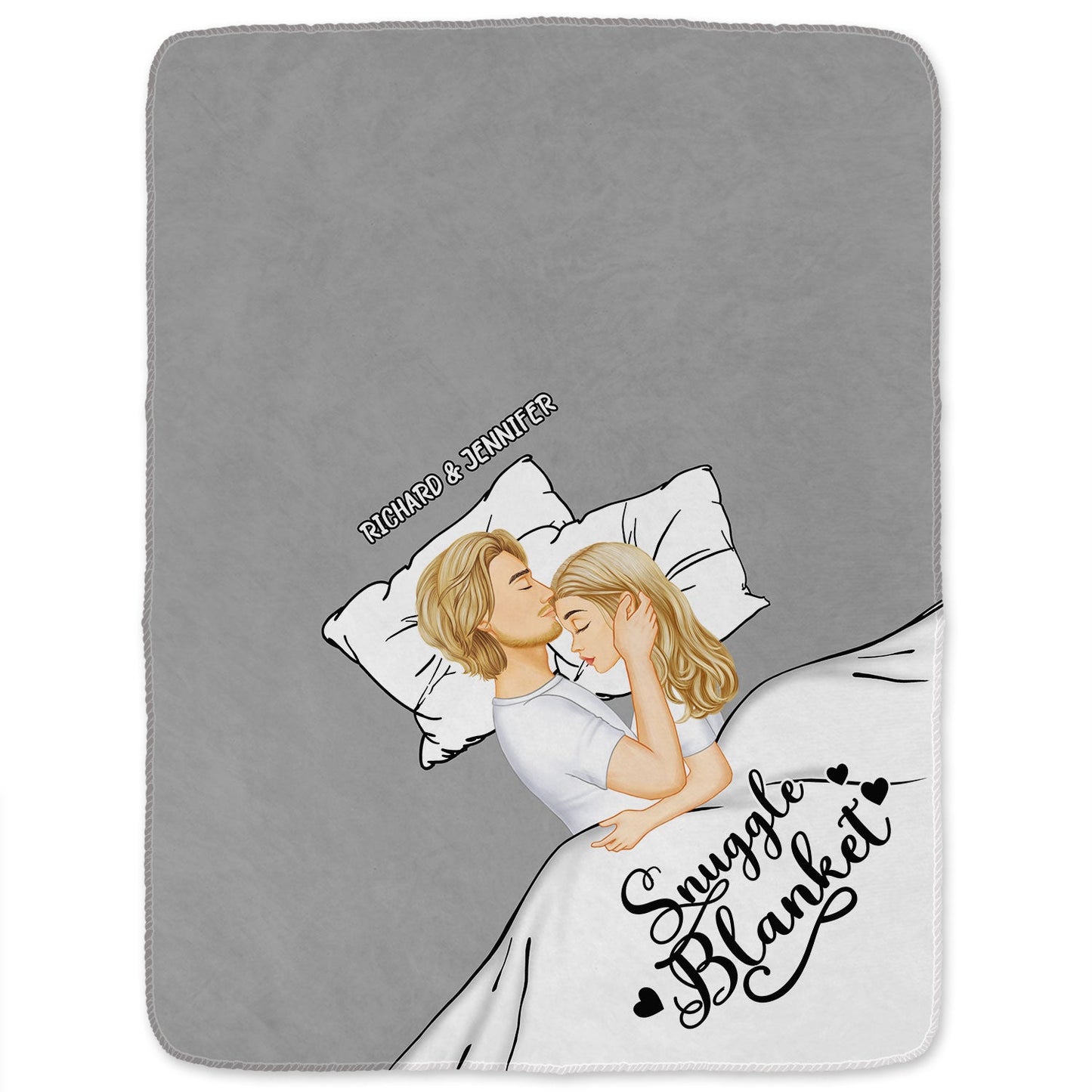 Couple Side View Snuggle Blanket - Gift For Couples - Personalized Fleece Blanket