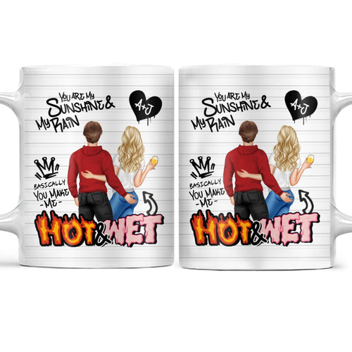 My Sunshine And My Rain - Gift For Couples - Personalized White Edge-to-Edge Mug