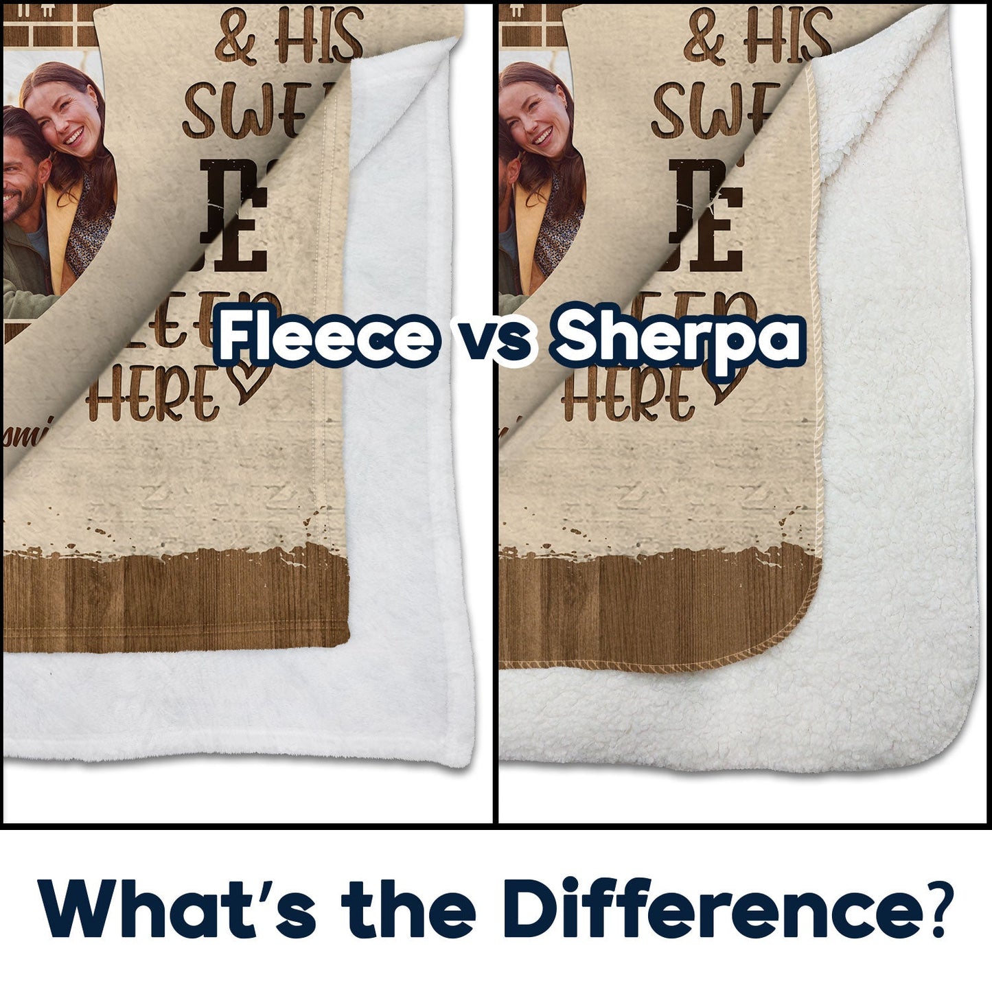 Custom Photo Old Buck & Sweet Doe Snuggle Blanket - Gift For Couples - Personalized Fleece Blanket, Sherpa Blanket