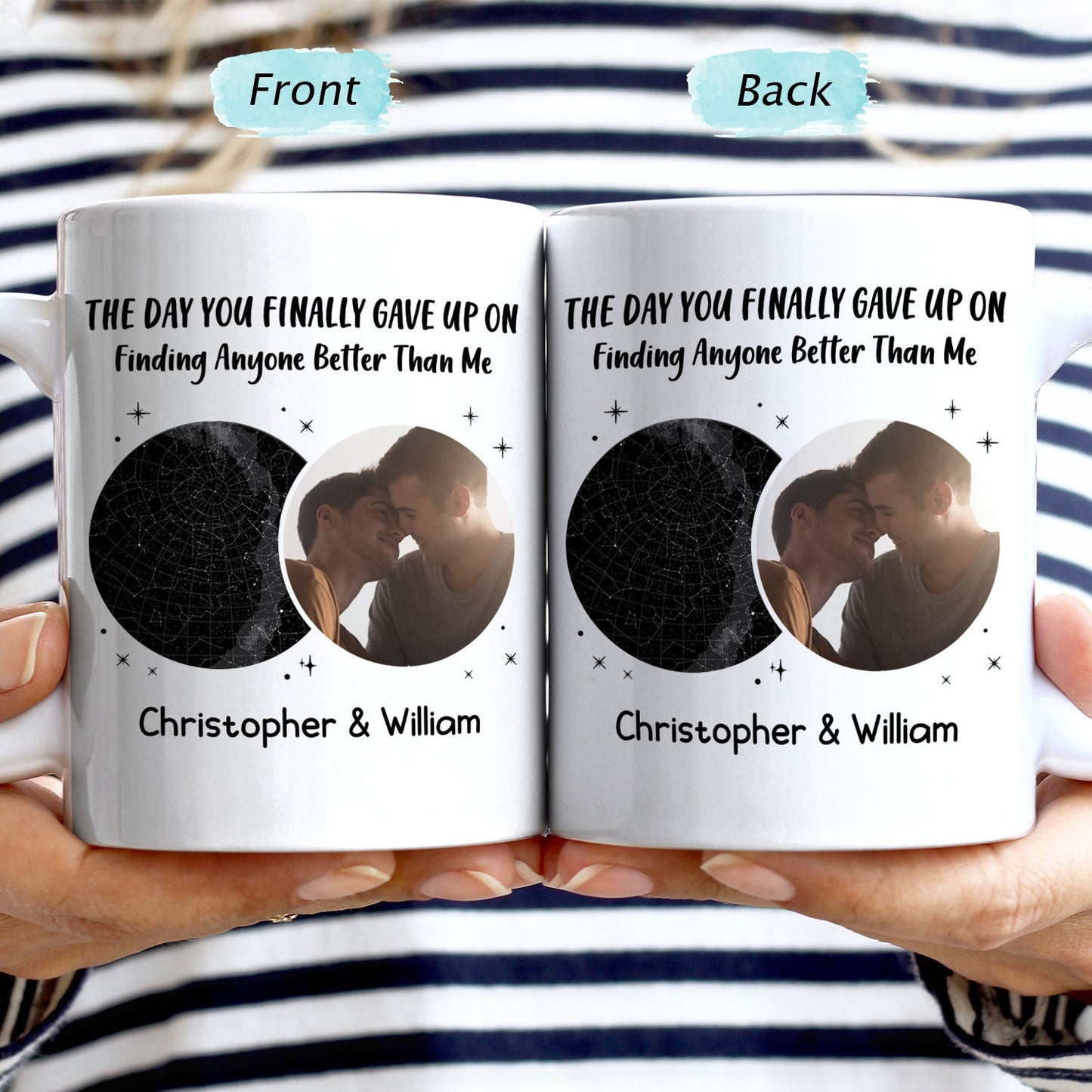Custom Photo Star Map The Day You Finally Gave Up - Anniversary Gift For Couples - Personalized Mug