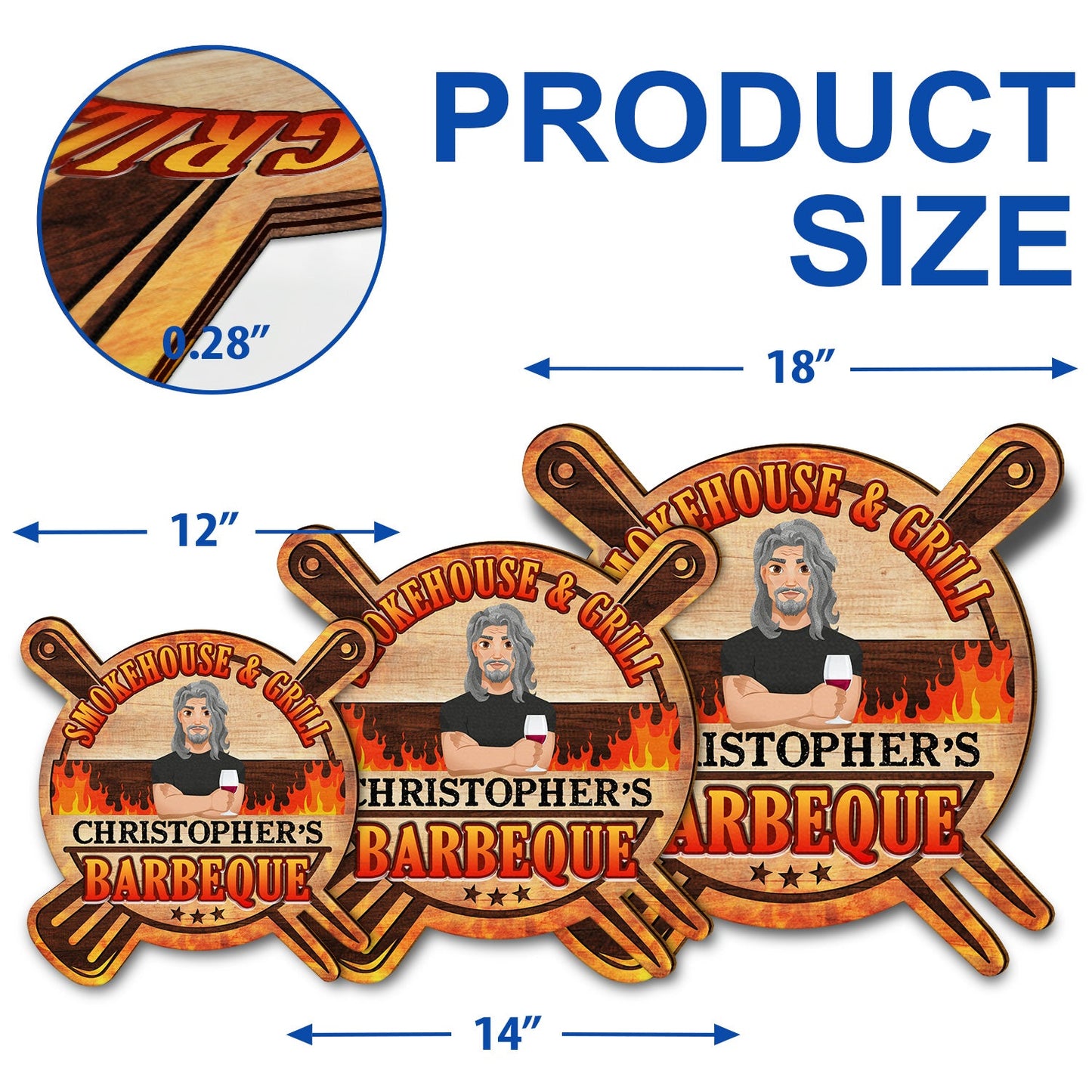 Smokehouse Dad's BBQ - Gift For Father - Personalized Custom Shaped Wood Sign