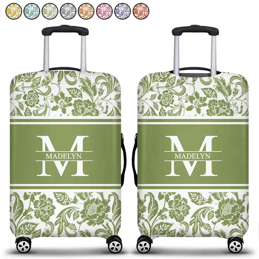Name Floral Pattern - Personalized Luggage Cover