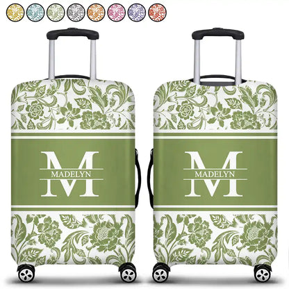 Name Floral Pattern - Personalized Luggage Cover