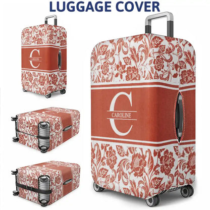 Name Floral Pattern - Personalized Luggage Cover