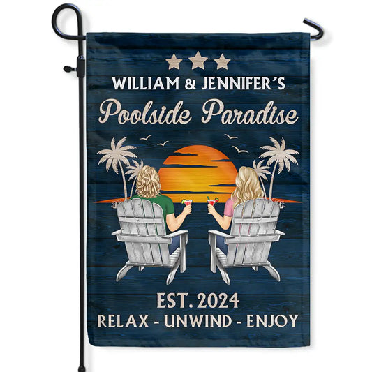 Poolside Paradise - Personalized Flag