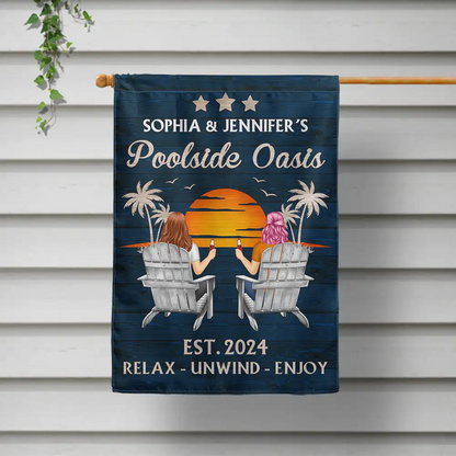 Poolside Paradise - Personalized Flag