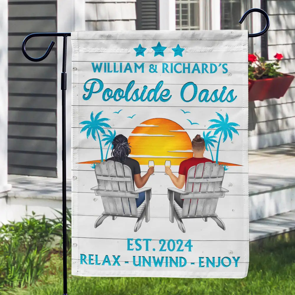 Poolside Paradise - Personalized Flag