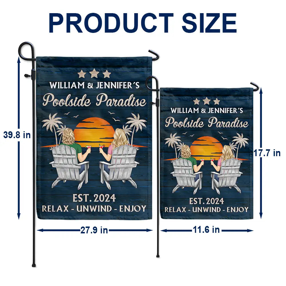 Poolside Paradise - Personalized Flag