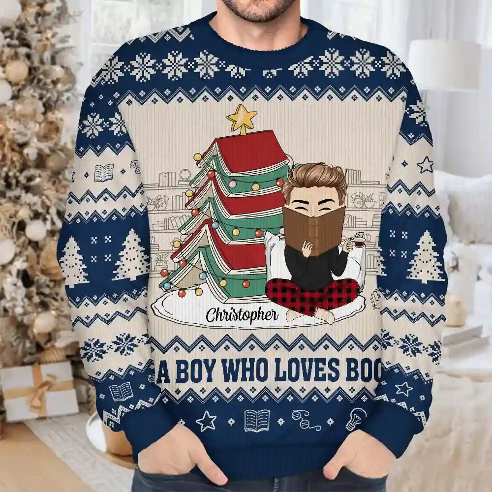 All Booked For Christmas - Personalized Unisex Ugly Sweater