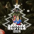 Besties Sisters Forever Christmas Tree - Personalized Custom Shaped Acrylic Ornament