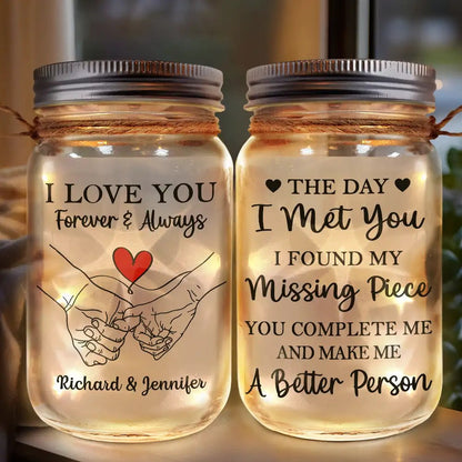 I Love You Forever & Always - Personalized Mason Jar Light